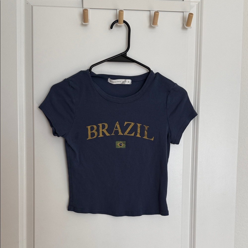 Altar'd State Navy Brazil Crop Top